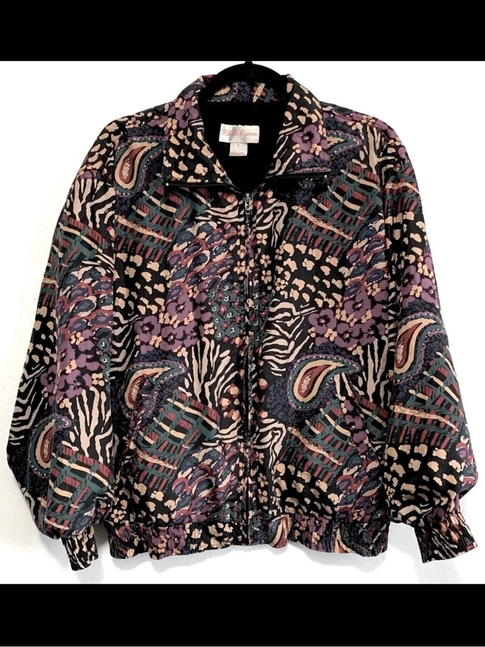 Rhoda Lynne Vintage 100% Silk Windbreaker Jacket